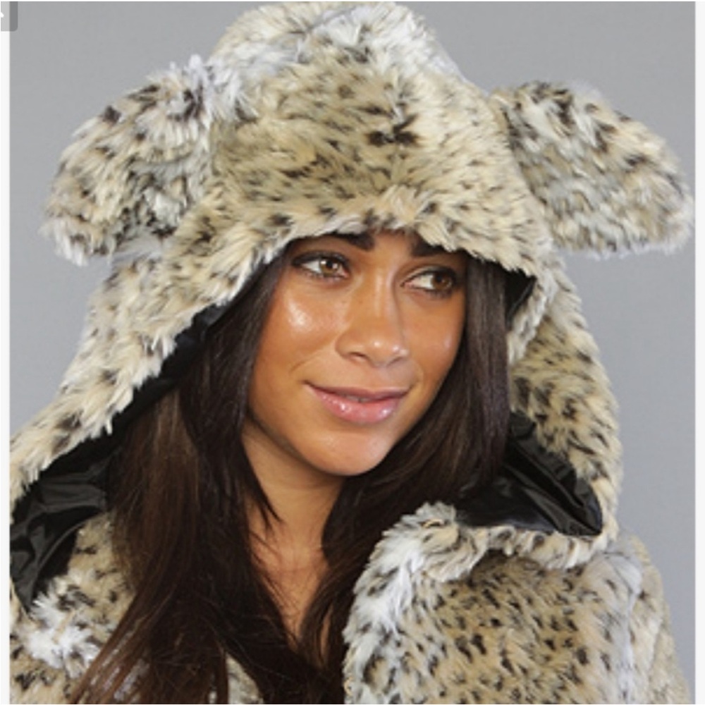Leopard faux fur hooded jacket - Picture 7 of 9